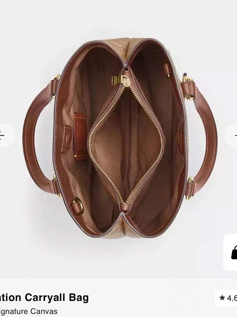 COACH Brown Signature Canvas Satchel with Leather Trim